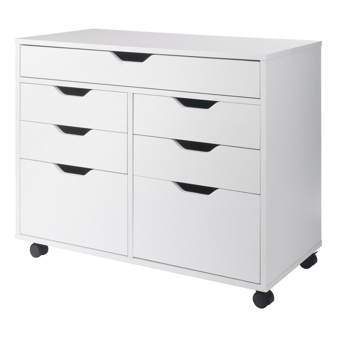 Contemporary Home Living 5-Drawer Multi-Storage Mobile Cabinet - 32.25" - White